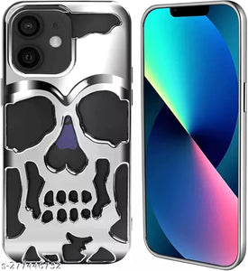 Silver Hollow Skull Design Silicone case for Apple iphone 12