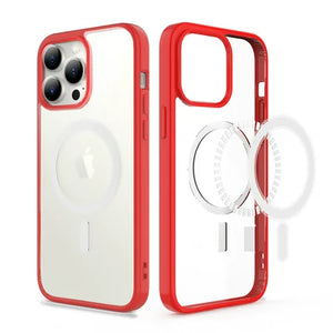 Red MagSafe Clear Transparent Silicone case for Apple iphone 14 Pro