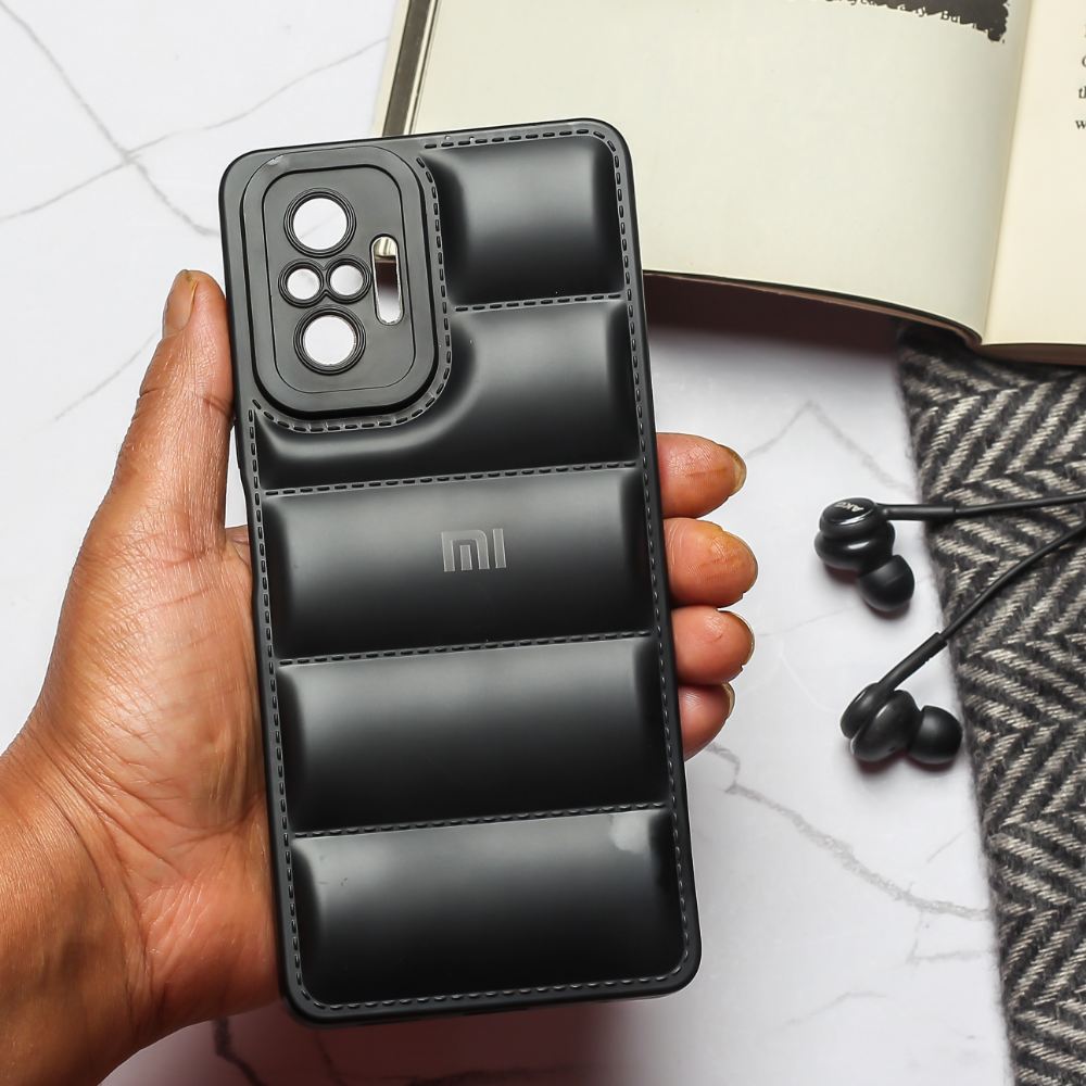 Black Puffon silicone case for Redmi Note 10 Pro