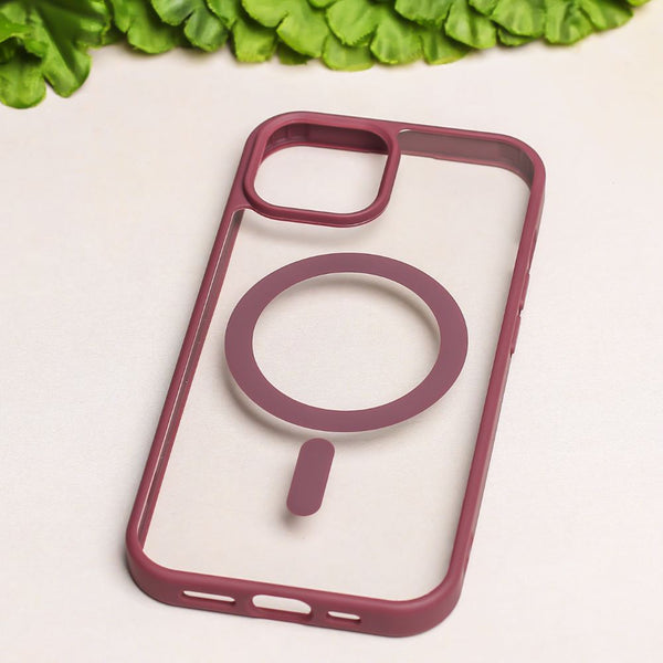 Wine Red MagSafe Clear Transparent Silicone case for Apple iphone 11 Pro Max