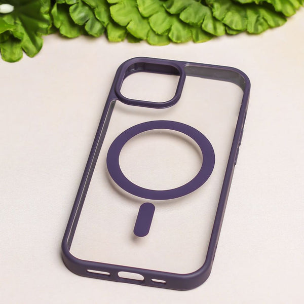 Deep Purple MagSafe Clear Transparent Silicone case for Apple iphone 11 Pro Max