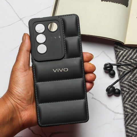 Black Puffon silicone case for Vivo V27 Pro 5G