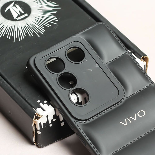 Black Puffon silicone case for Vivo V27 5G