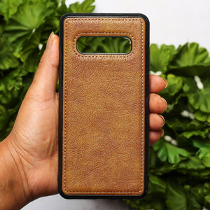Puloka Brown Leather Case for Samsung S10 plus