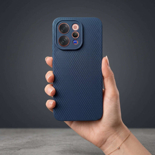 Dark Blue Line Wave Silicone Case for Vivo V70