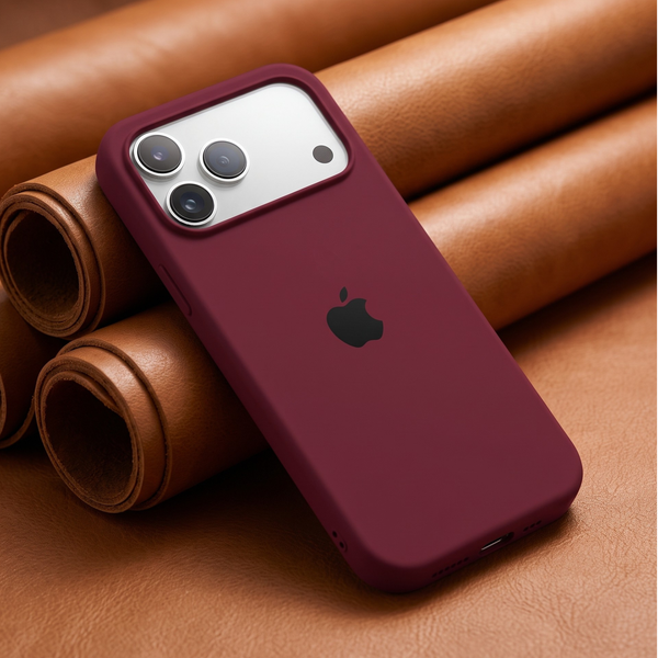 Dark Pink Original Silicone case for Apple iphone 18 Pro