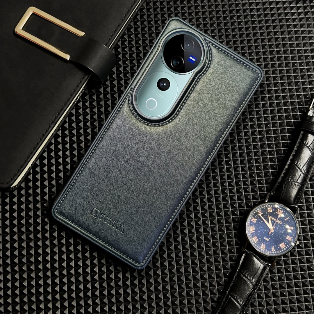 Prime Leather Black Leather Case for Vivo V40 Pro