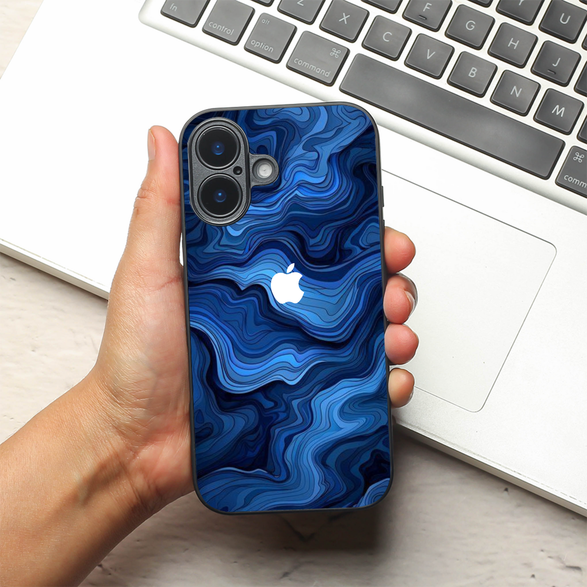 Ocean Drift metal back case for Apple Iphone 16