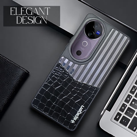 TexturGuard Black Silicone Case for Vivo V40 Pro