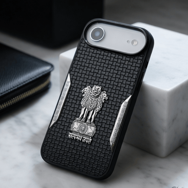 Black Satyameva Jayate embossed Leather Case for Apple iphone Air