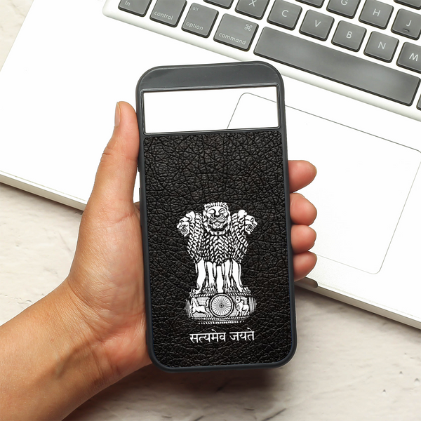 Black Satyamev Jayate metal back case for Google Pixel 8