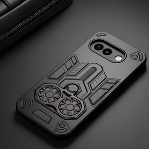 Black Cycle Armor Silicone Case for Google Pixel 9a
