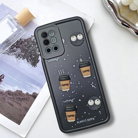 Black COFFEE (ALWAYS HAPPY) Silicone case for Oneplus 9R