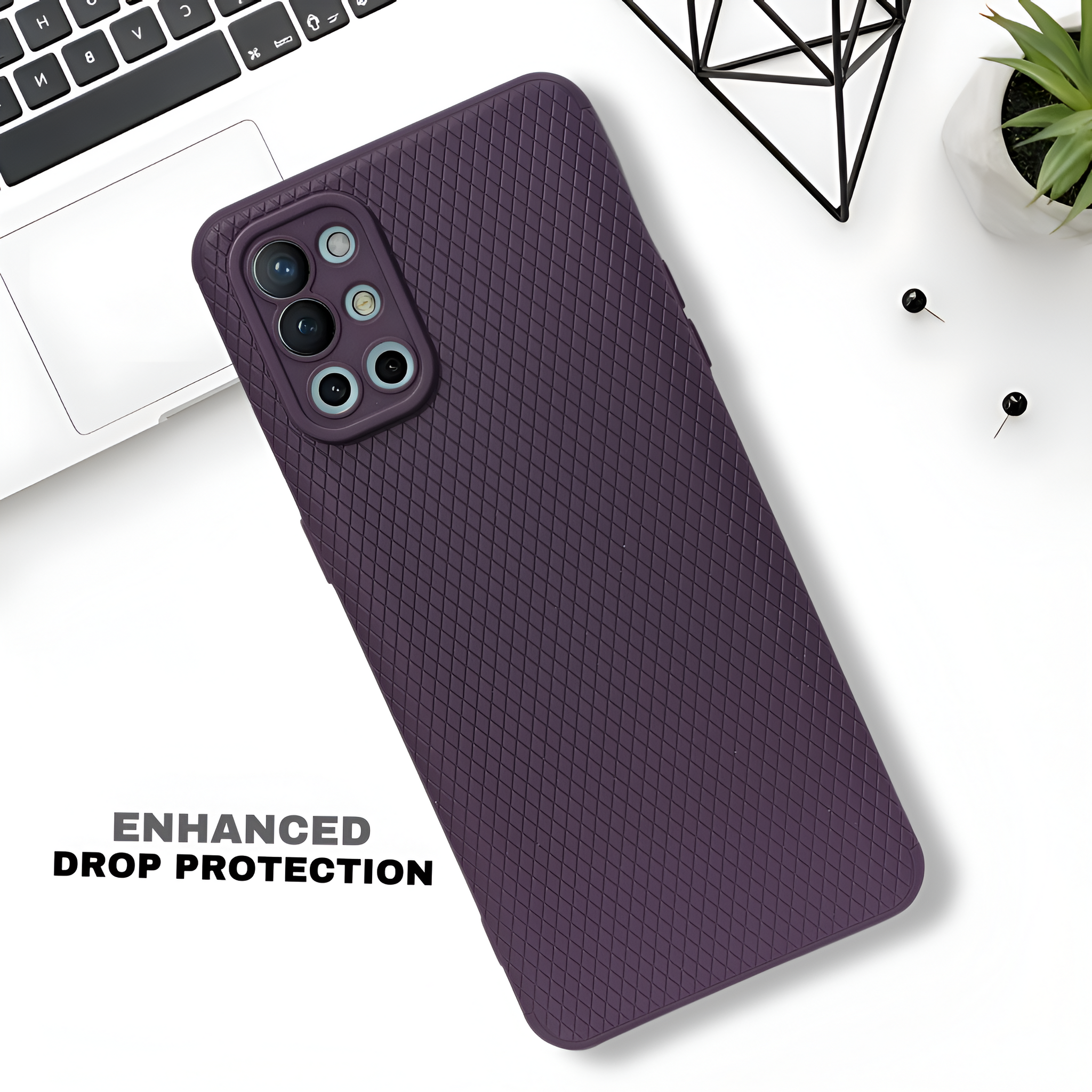 Deep Purple Line Wave Silicone Case for Oneplus 8T