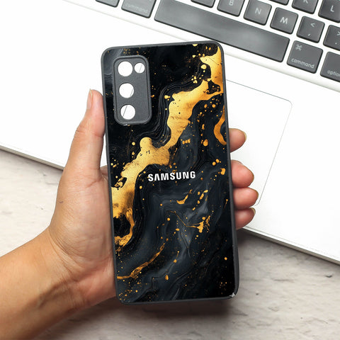 Black Gold Blaze  metal back case for Samsung S20 FE