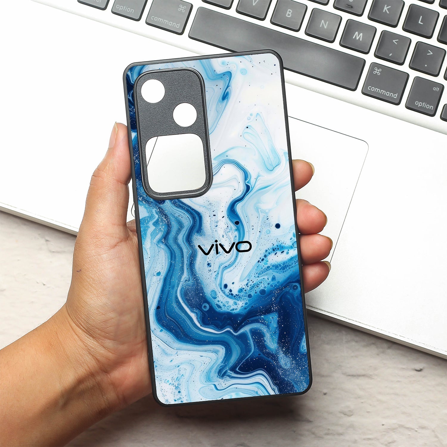 Neptune Swirl metal back case for Vivo V30