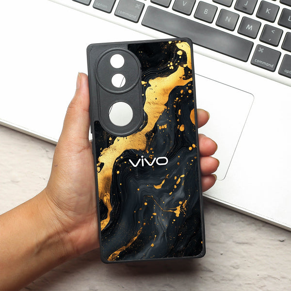 Black Gold Blaze  metal back case for Vivo V50