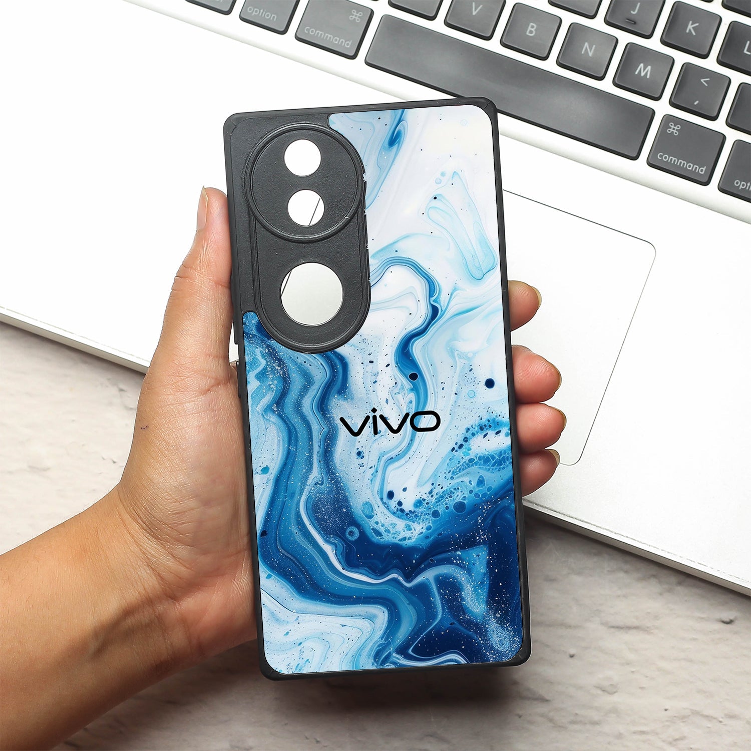 Neptune Swirl metal back case for Vivo V50