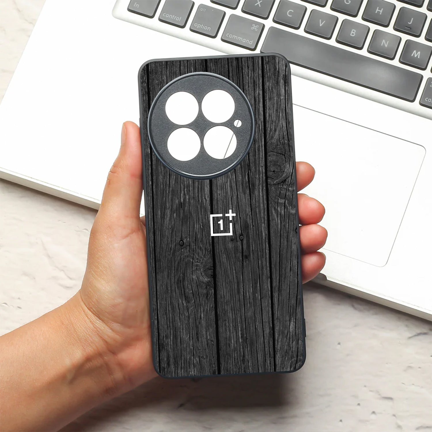 Dark Wood metal back case for Oneplus 13R