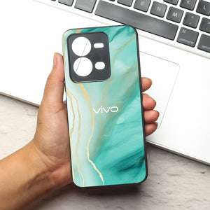 Green Luxe Marble metal back case for Vivo V25