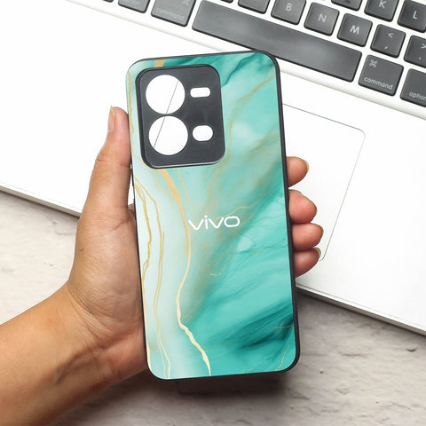 Green Luxe Marble metal back case for Vivo V25