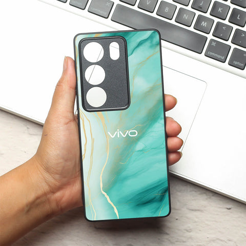 Green Luxe Marble metal back case for Vivo V29