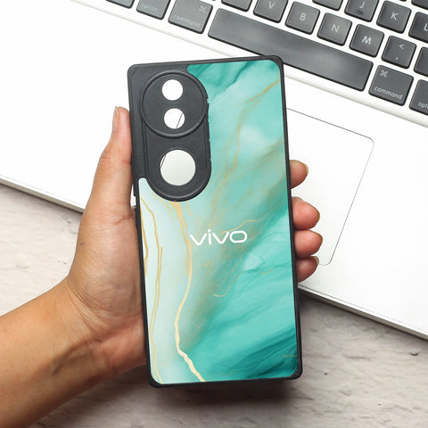 Green Luxe Marble metal back case for Vivo V50