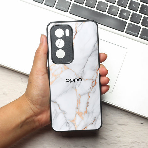 Copper Luxe Marble metal back case for Oppo Reno 12