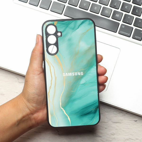 Green Luxe Marble metal back case for Samsung A34