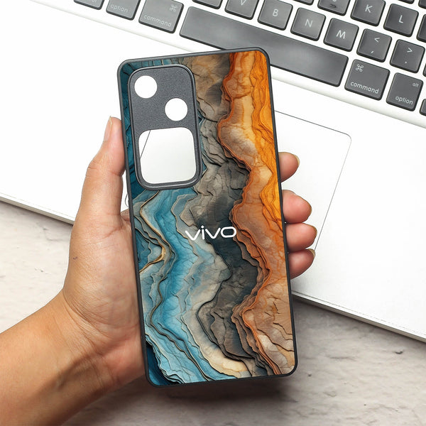 Layered Marble metal back case for Vivo V30