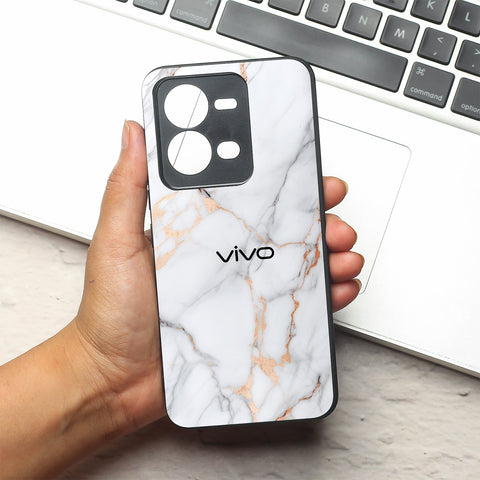 Copper Luxe Marble metal back case for Vivo V25
