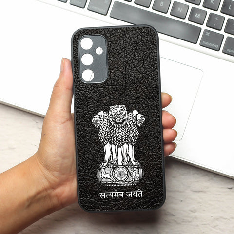 Black Satyamev Jayate metal back case for Samsung A14