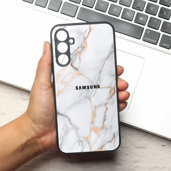 Copper Luxe Marble metal back case for Samsung A34