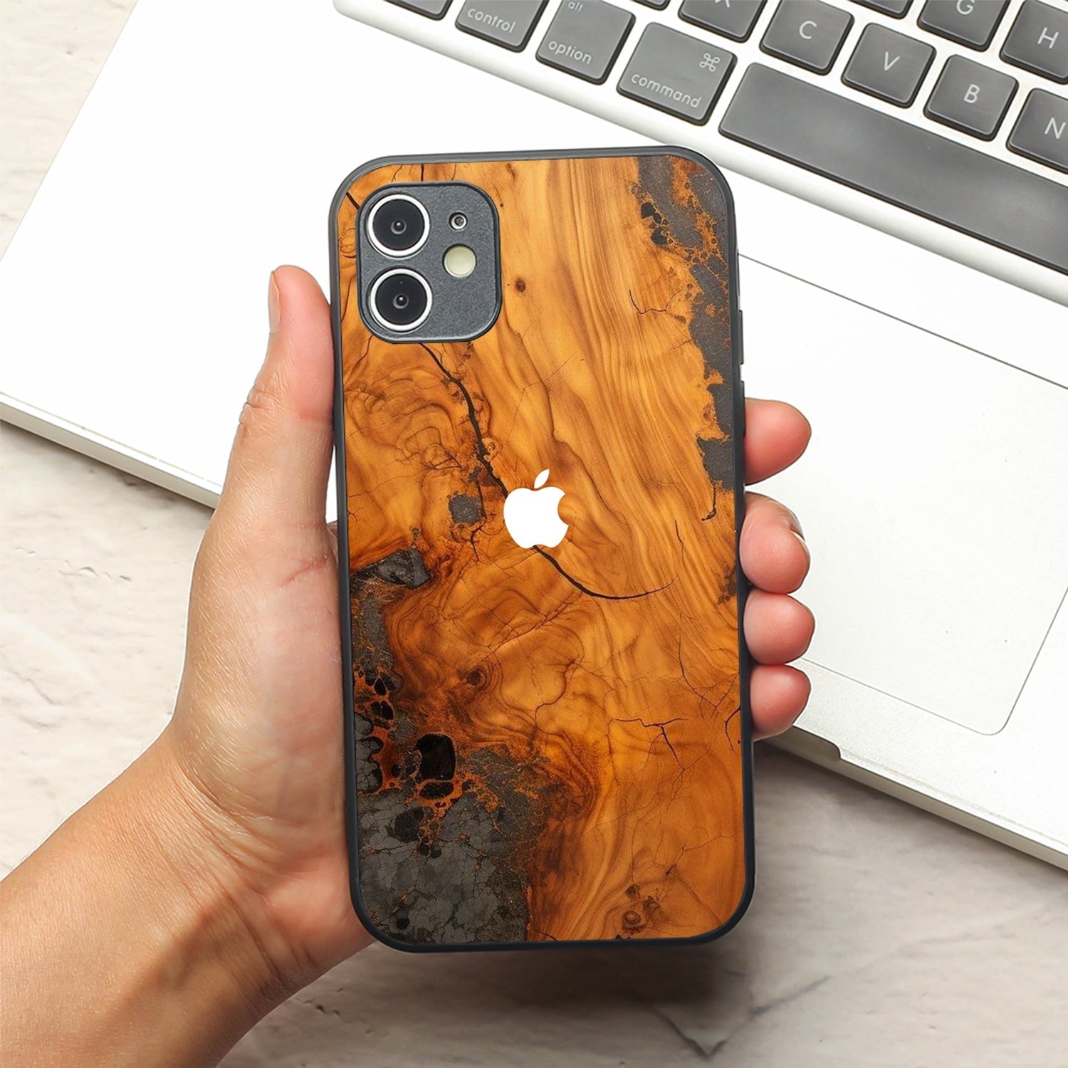 Lava Oak metal back case for Apple Iphone 12