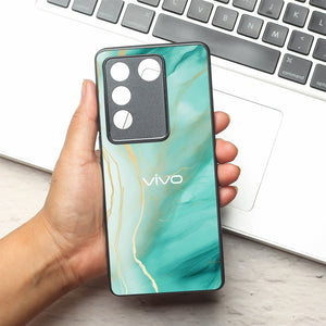 Green Luxe Marble metal back case for Vivo V27