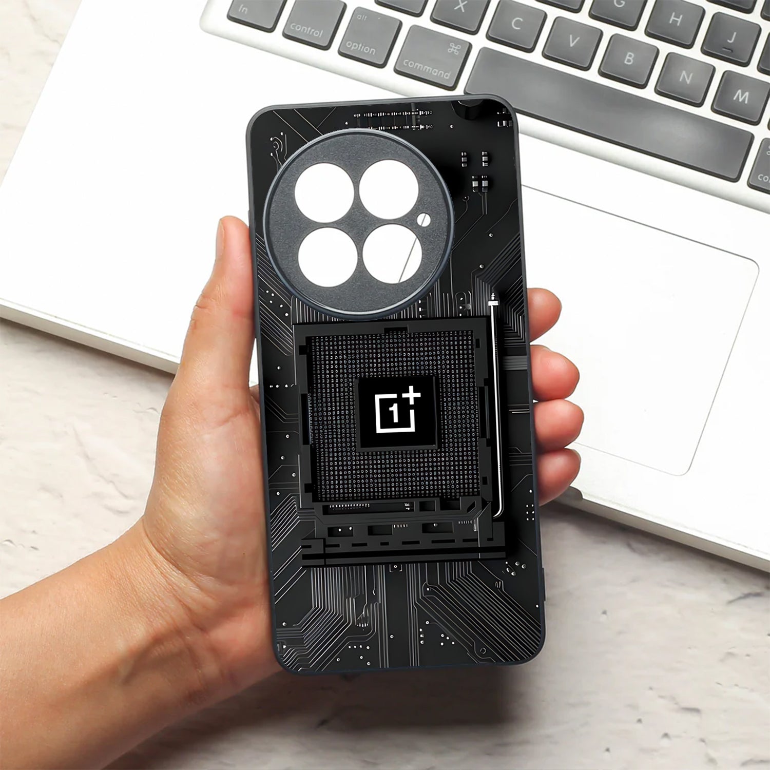 Microchip metal back case for Oneplus 13R