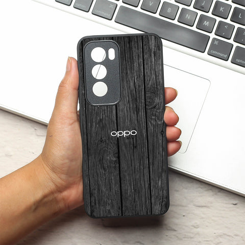 Dark Wood metal back case for Oppo Reno 12