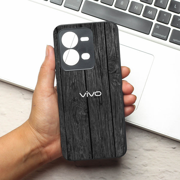 Dark Wood metal back case for Vivo V25