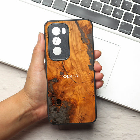 Lava Oak metal back case for Oppo Reno 12