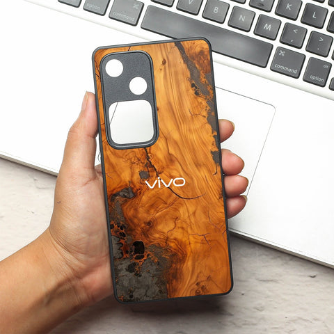 Lava Oak metal back case for Vivo V30
