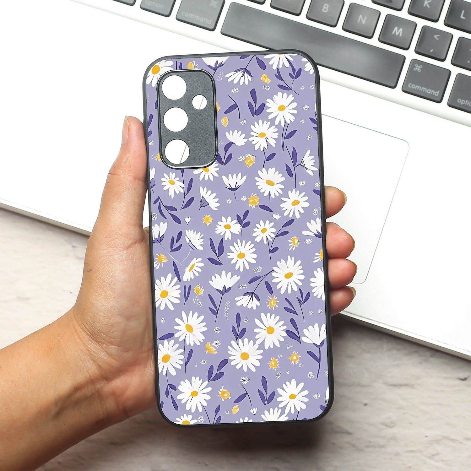 Lavender Daisies metal back case for Samsung A14