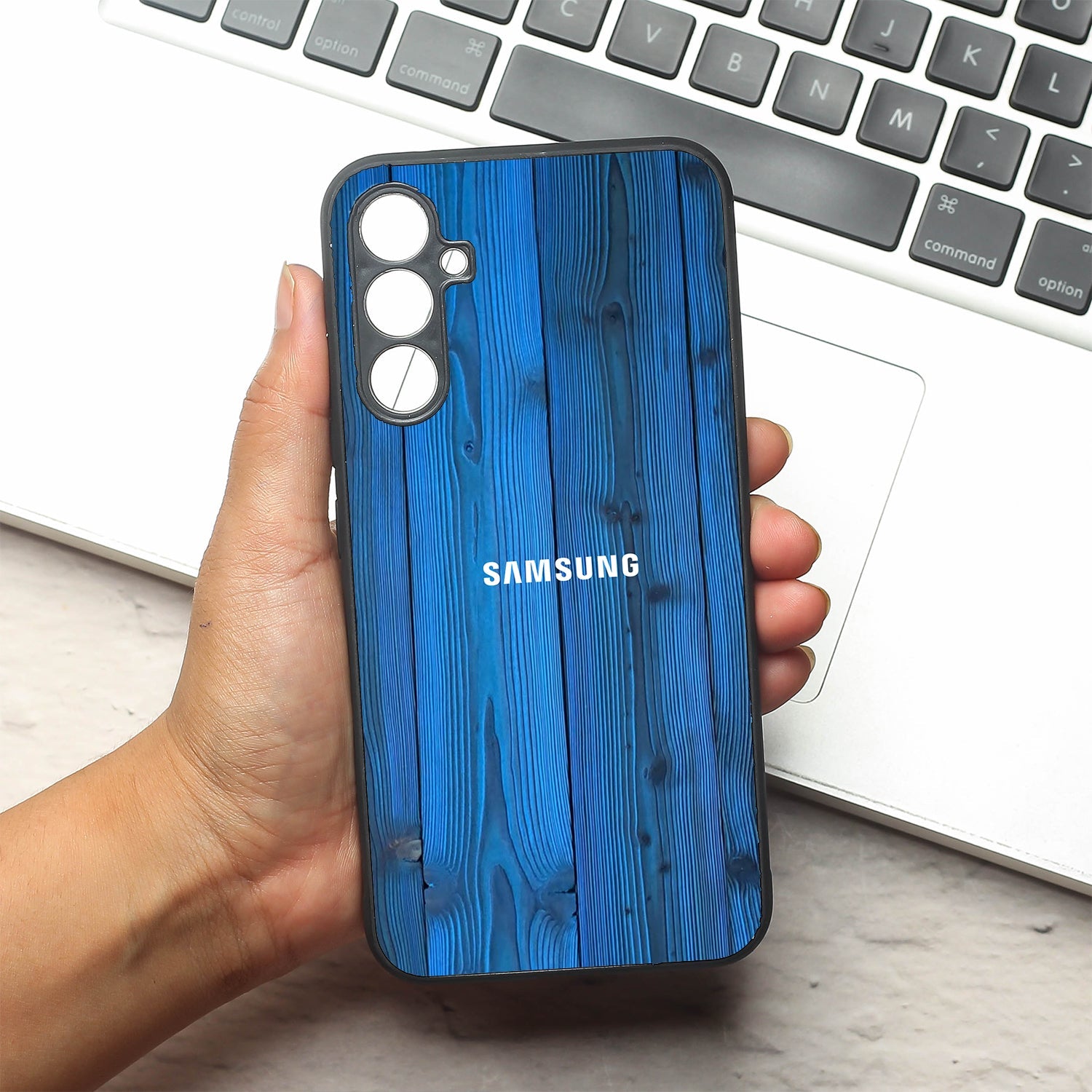 Indigo Planks metal back case for Samsung A34