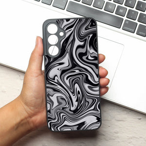 Blackout Marble metal back case for Samsung A16
