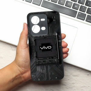 Microchip metal back case for Vivo V25
