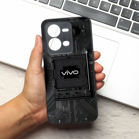 Microchip metal back case for Vivo V25