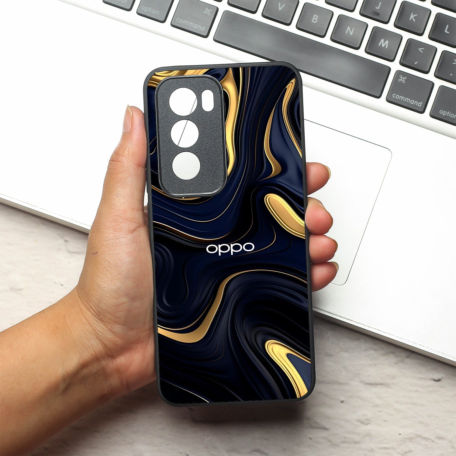 Noir Gold metal back case for Oppo Reno 12