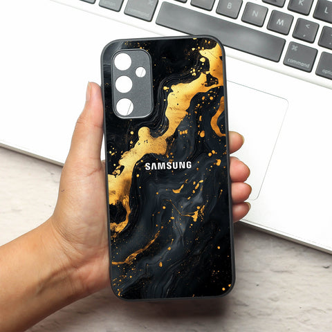 Black Gold Blaze  metal back case for Samsung A14