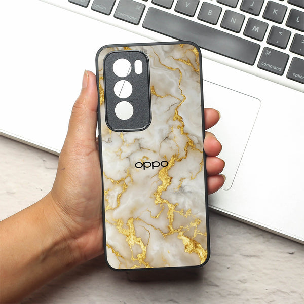 Gold Vein Glory metal back case for Oppo Reno 12