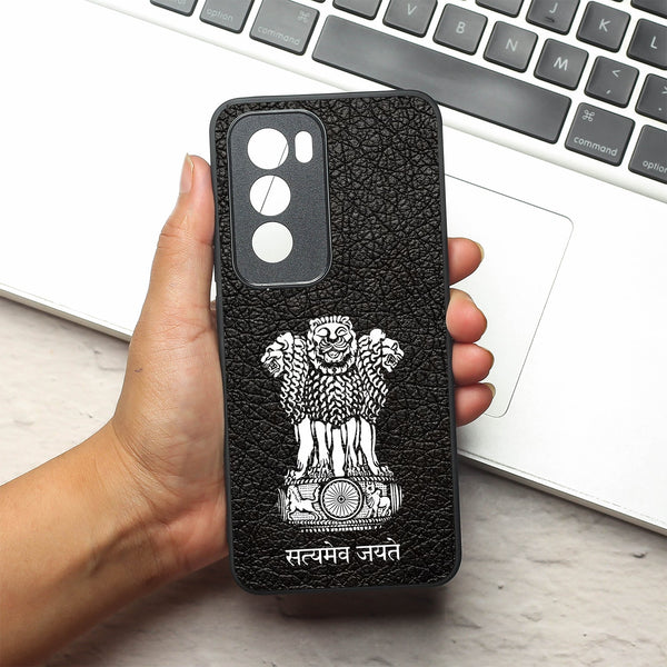 Black Satyamev Jayate metal back case for Oppo Reno 12