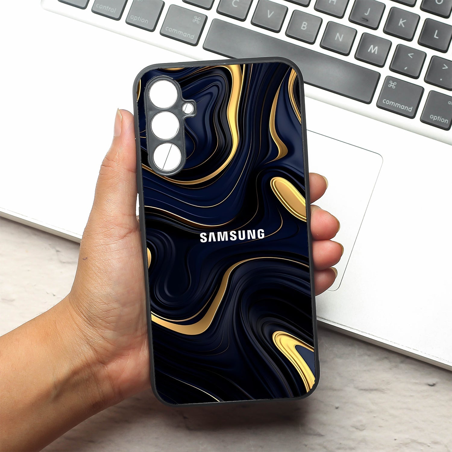 Noir Gold metal back case for Samsung A34